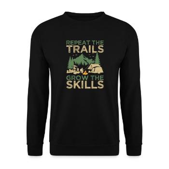 Girl Scout Leader Repeat The Trails Scout - Unisex Pullover - Schwarz - Vorne - Alina (178cm) & Michal (187cm)