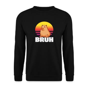 Capybara rétro Bruh Animal mignon et drôle - Sweat-shirt Unisexe - noir - Devant - Alina (178cm) & Michal (187cm)
