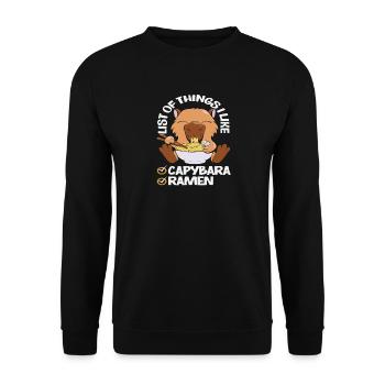 J’aime les ramen capybaras, mignons, drôles - Sweat-shirt Unisexe - noir - Devant - Alina (178cm) & Michal (187cm)