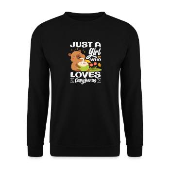 Juste une fille qui aime les capybaras mignons et drôles - Sweat-shirt Unisexe - noir - Devant - Alina (178cm) & Michal (187cm)