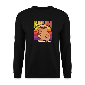 Bruh Capybaras, lunettes de soleil mignonnes et drôles - Sweat-shirt Unisexe - noir - Devant - Alina (178cm) & Michal (187cm)