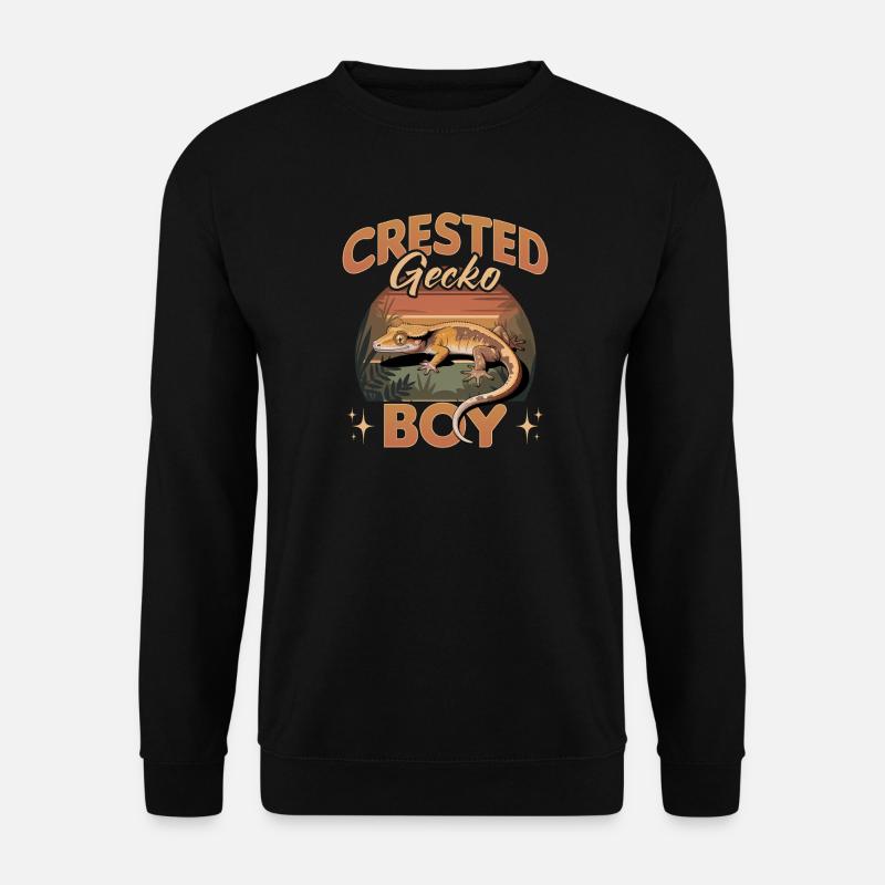 Funny Reptile Crested Gecko - Unisex Pullover - Schwarz