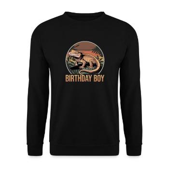 Funny Reptile Crested Gecko - Unisex Sweatshirt - black - Front - Alina (178cm) & Michal (187cm)