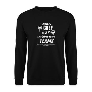Stolzer Chef des motivierten Teams Chef Geschenk - Unisex Sweatshirt - black - Front - Alina (178cm) & Michal (187cm)