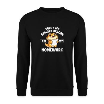 Sorry My Bearded Dragon Ate My Homework - Unisex Sweatshirt - black - Front - Alina (178cm) & Michal (187cm)