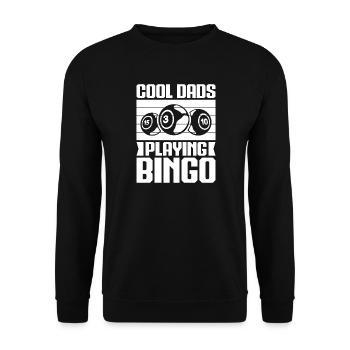 Bingo Player Cool Dads Playing Bingo - Unisex Pullover - Schwarz - Vorne - Alina (178cm) & Michal (187cm)