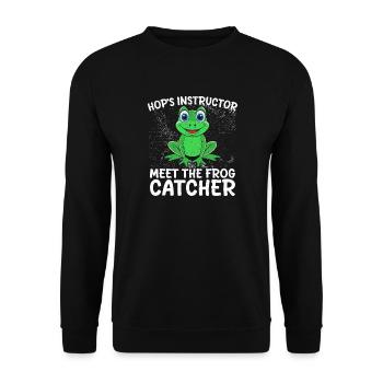 Frog Catcher Hop´s Instructor Frog - Unisex Pullover - Schwarz - Vorne - Alina (178cm) & Michal (187cm)