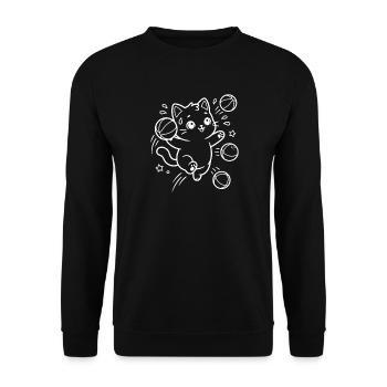 Basketball Kawaii Cat - Sweat-shirt Unisexe - noir - Devant - Alina (178cm) & Michal (187cm)