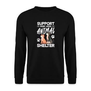 Soutenez votre refuge animalier local, sauvetage - Sweat-shirt Unisexe - noir - Devant - Alina (178cm) & Michal (187cm)