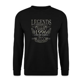 Birthday March 1996 - Unisex Sweatshirt - black - Front - Alina (178cm) & Michal (187cm)