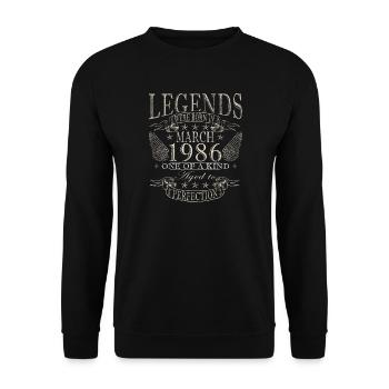 40th birthday March 1986 - Unisex Sweatshirt - black - Front - Alina (178cm) & Michal (187cm)