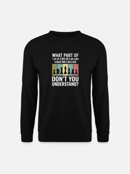 Ouverture d’échecs Humour de notation sicilienne - Sweat-shirt Unisexe - noir