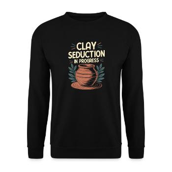 Gifts For Pottery Makers Clay Seduction Progress - Unisex Sweatshirt - black - Front - Alina (178cm) & Michal (187cm)