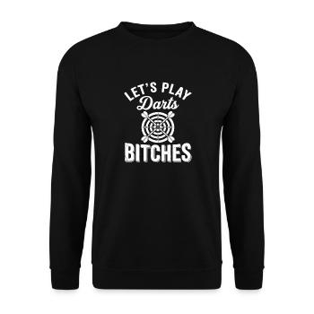 Jouons aux fléchettes, les garces drôles joueuses de fléchettes - Sweat-shirt Unisexe - noir - Devant - Alina (178cm) & Michal (187cm)