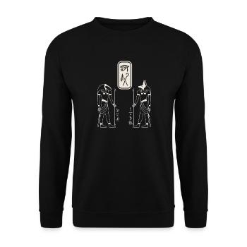 Ancient Egypt Gods Anubis Thoth Mythology Design - Unisex Pullover - Schwarz - Vorne - Alina (178cm) & Michal (187cm)