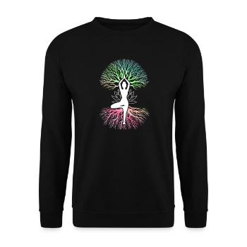 Yoga Meditation Training Yoga Lover Yoga Class - Unisex Sweatshirt - black - Front - Alina (178cm) & Michal (187cm)