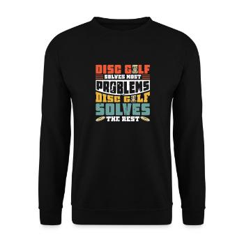 Disc Golf Gifts Disc Golf - Unisex Sweatshirt - black - Front - Alina (178cm) & Michal (187cm)