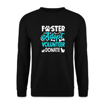Foster Adopt Volunteer Animal Rescue Shelter - Unisex Sweatshirt - black - Front - Alina (178cm) & Michal (187cm)
