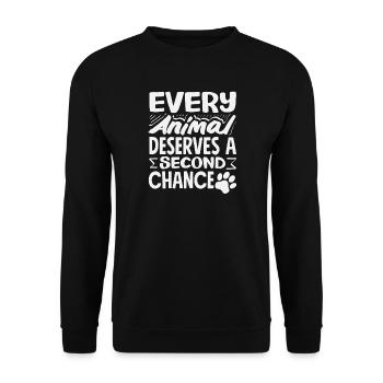 Every animal deserves a second chance Animal - Unisex Sweatshirt - black - Front - Alina (178cm) & Michal (187cm)