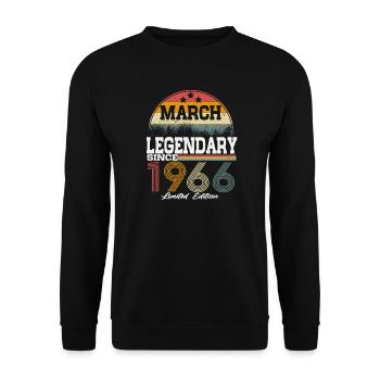 Legends est né en mars 1966 - Sweat-shirt Unisexe - noir - Devant - Alina (178cm) & Michal (187cm)