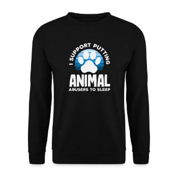 I support the euthanasia of animal abusers - Unisex Sweatshirt - black - Front - Alina (178cm) & Michal (187cm)