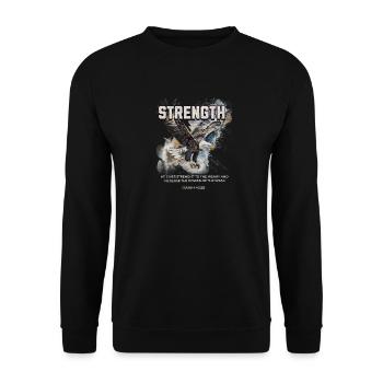 Strength Eagle Faith Isaiah 40 29 Courage - Unisex Sweatshirt - black - Front - Alina (178cm) & Michal (187cm)