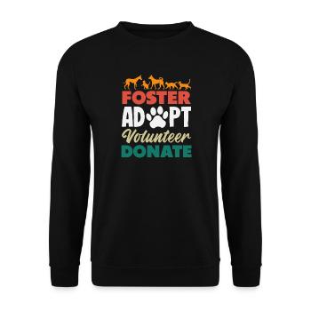 Foster Adopt Volunteer Animal Rescue Shelter - Unisex Sweatshirt - black - Front - Alina (178cm) & Michal (187cm)