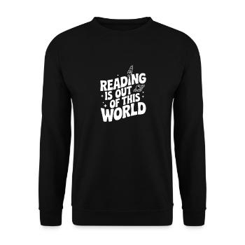 Reading is Out of This World - Unisex Sweatshirt - black - Front - Alina (178cm) & Michal (187cm)