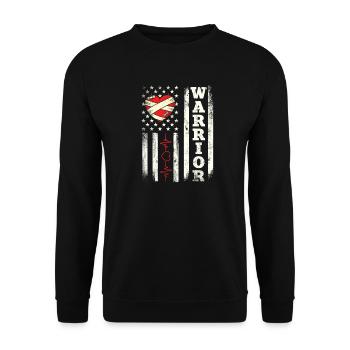 Warrior Heart Attack Survivor Recovery - Unisex Sweatshirt - black - Front - Alina (178cm) & Michal (187cm)