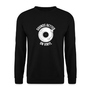 Sounds Better on Vinyl - Unisex Sweatshirt - black - Front - Alina (178cm) & Michal (187cm)