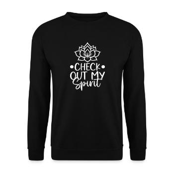 Pilates Enthusiasts Check Out My Spirit Pilates - Unisex Sweatshirt - black - Front - Alina (178cm) & Michal (187cm)