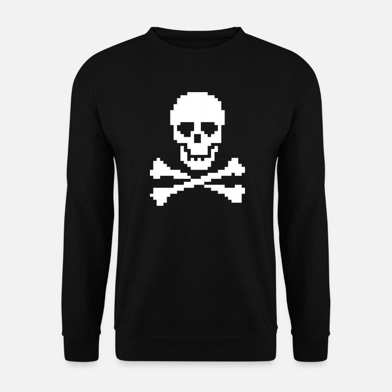 Pixel Skull Crossbones - Unisex Sweatshirt - black