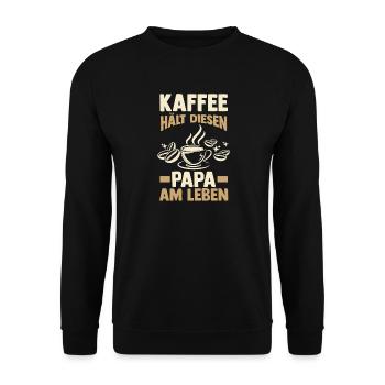 Coffee Father Father's Day Dad - Unisex Sweatshirt - black - Front - Alina (178cm) & Michal (187cm)
