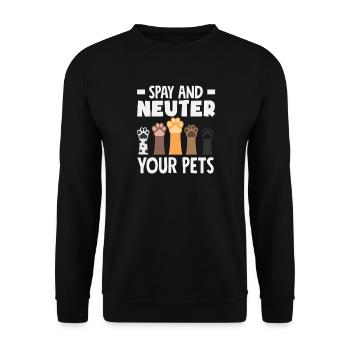 Stérilisez et castrez votre animal Adoptez un - Sweat-shirt Unisexe - noir - Devant - Alina (178cm) & Michal (187cm)