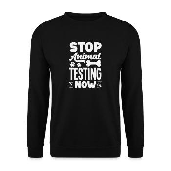Stop animal testing - Foster Adopt Shelter now - Unisex Sweatshirt - black - Front - Alina (178cm) & Michal (187cm)