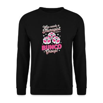 Bunco Sayings Dice Game Funny Bunco Gift - Unisex Sweatshirt - black - Front - Alina (178cm) & Michal (187cm)