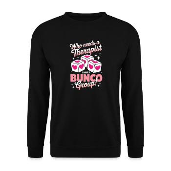 Bunco Sayings Dice Game Funny Bunco Gift - Unisex Sweatshirt - black - Front - Alina (178cm) & Michal (187cm)