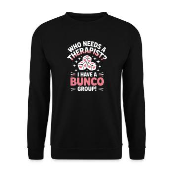 Bunco Sayings Dice Game Funny Bunco Gift - Unisex Sweatshirt - black - Front - Alina (178cm) & Michal (187cm)