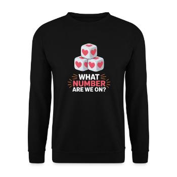 Bunco Sayings Dice Game Funny Bunco Gift - Unisex Sweatshirt - black - Front - Alina (178cm) & Michal (187cm)