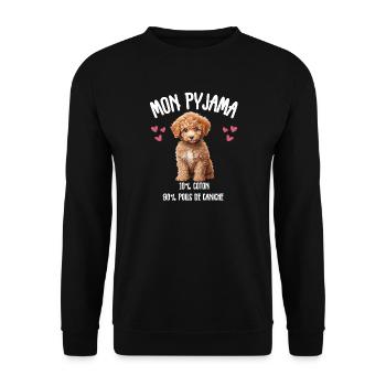 Pyjama Chien Caniche Humour - Sweat-shirt Unisexe - noir - Devant - Alina (178cm) & Michal (187cm)