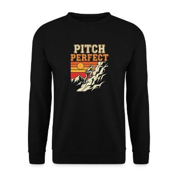 Pitch Perfect Climbing Alpine Sunset - Unisex Sweatshirt - black - Front - Alina (178cm) & Michal (187cm)
