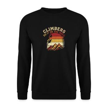 Climbers Do It On The Wall Klettern Berge Retro - Unisex Pullover - Schwarz - Vorne - Alina (178cm) & Michal (187cm)