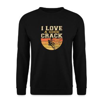 I Love A Good Crack Climbing Humor Saying - Unisex Sweatshirt - black - Front - Alina (178cm) & Michal (187cm)