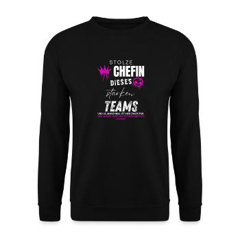 Stolze Chefin starkes Team Chefin Geschenke - Unisex Sweatshirt - black - Front - Alina (178cm) & Michal (187cm)
