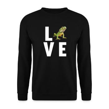 Lizards Lizard - Unisex Sweatshirt - black - Front - Alina (178cm) & Michal (187cm)