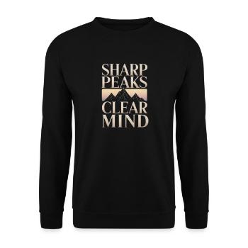Sharp Peaks Clear Mind Mountain Design - Unisex Sweatshirt - black - Front - Alina (178cm) & Michal (187cm)