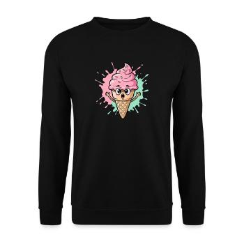 Kawaii Eistüte mit Sprinkles - Unisex Sweatshirt - black - Front - Alina (178cm) & Michal (187cm)