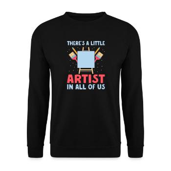 Artist Painter Graphic Little Artist In All Of Us - Unisex Sweatshirt - black - Front - Alina (178cm) & Michal (187cm)