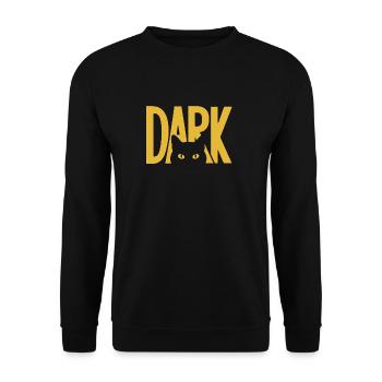 DARK Cat Eyes Minimal Design - Unisex Sweatshirt - black - Front - Alina (178cm) & Michal (187cm)