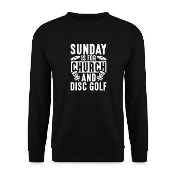 Disc Golf Gifts Disc Golf - Unisex Sweatshirt - black - Front - Alina (178cm) & Michal (187cm)